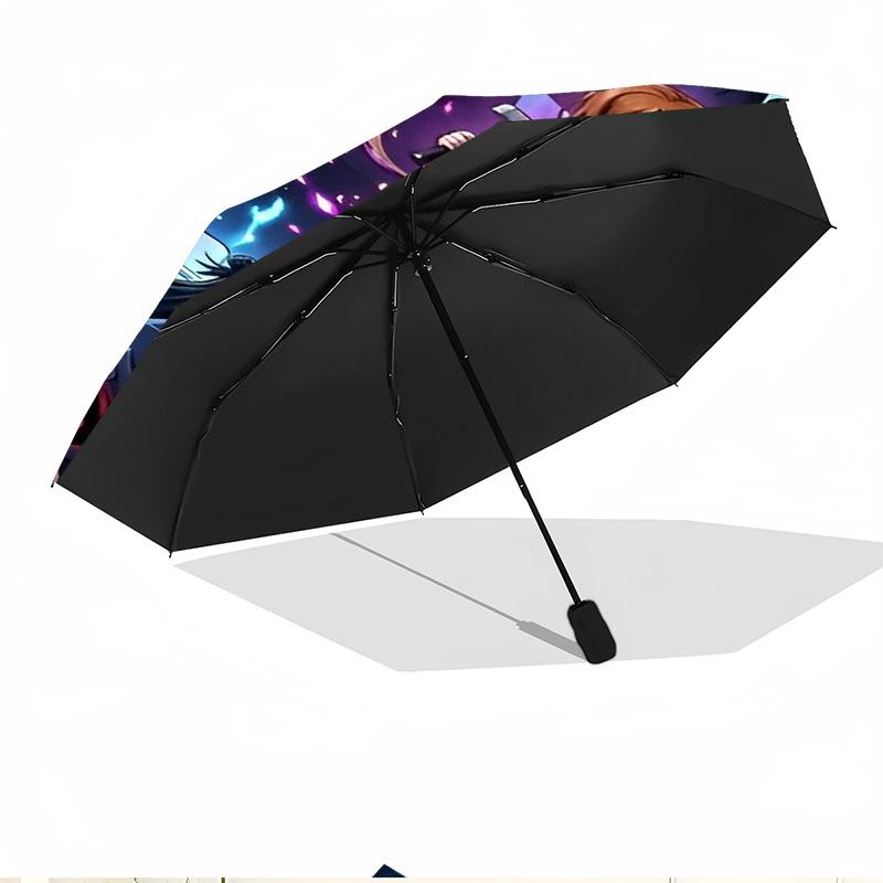Parapluie Automatique Ouverture Fermeture Impression Demon Slayer, Parapluie Pliable Portable, pour les Trajets Extérieurs, les Voyages en Camping, Cadeau d'Anniversaire Idéal