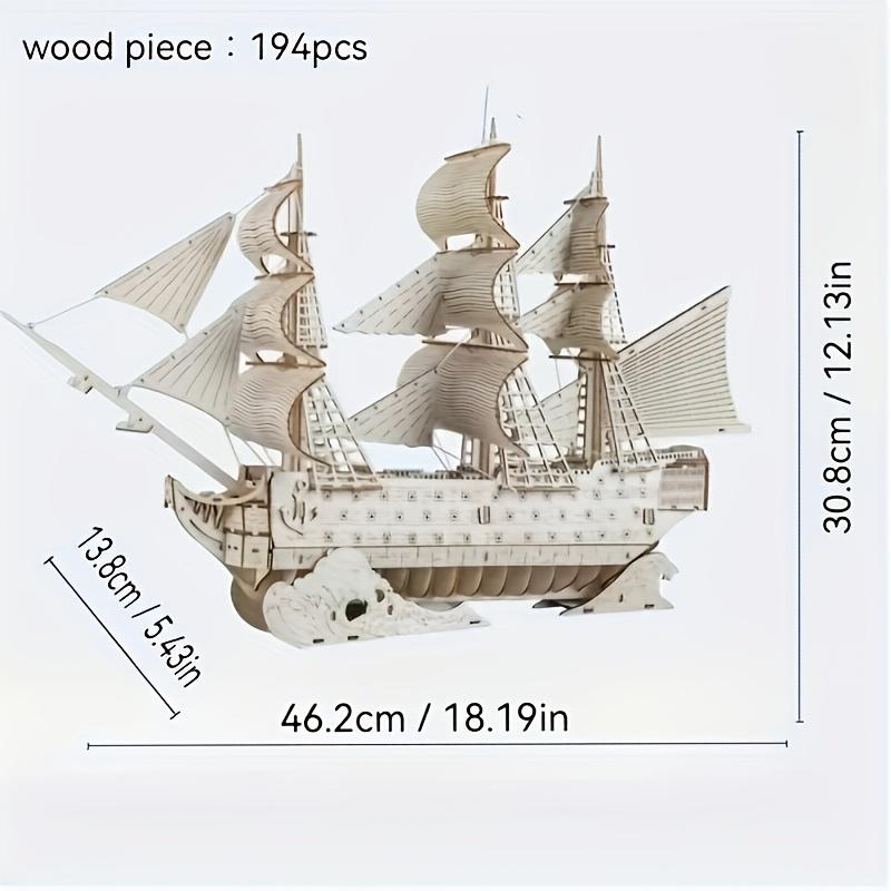 1set DIY Wooden Model Kit 3D Puzzle Assembly Wood Craft Ornament for Bedroom & Living Room Decor