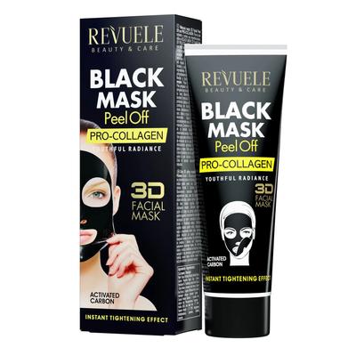Černá filmová maska ​​s pro-kolagenem na obličej 80 ml