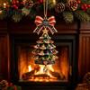 Crystal Diamond Tree Decor 250th Anniversary Christmas Ornament, 2D Acrylic Decor, Gold Edge Charms 1776-2026 Patriotic Commemorative Hanging