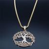 The Tree of Life Necklace Titanium Steel Pendant Versatile Snake Bone Chain
