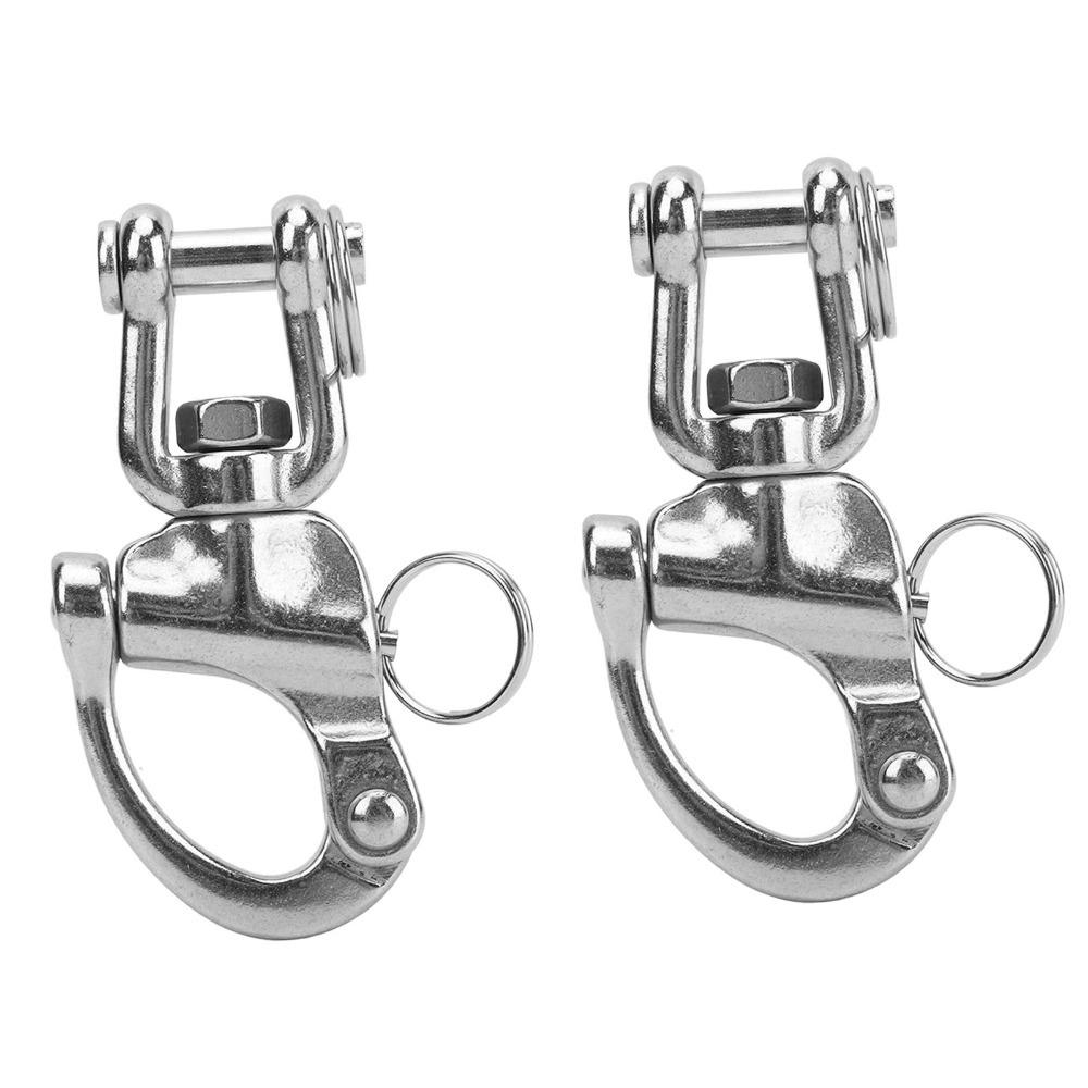 

2PCS 316 Stainless Steel Snap Shackle High Strength Sailboat Shackles Sailing Halyard 70mm