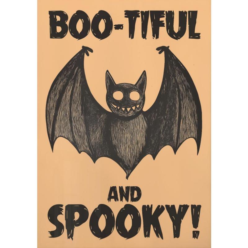 Funny Halloween Witch Skeleton Bat Pumpkin Spider Web Posters Prints Canvas Printing Wall Art Picture for Living Room Home Decor