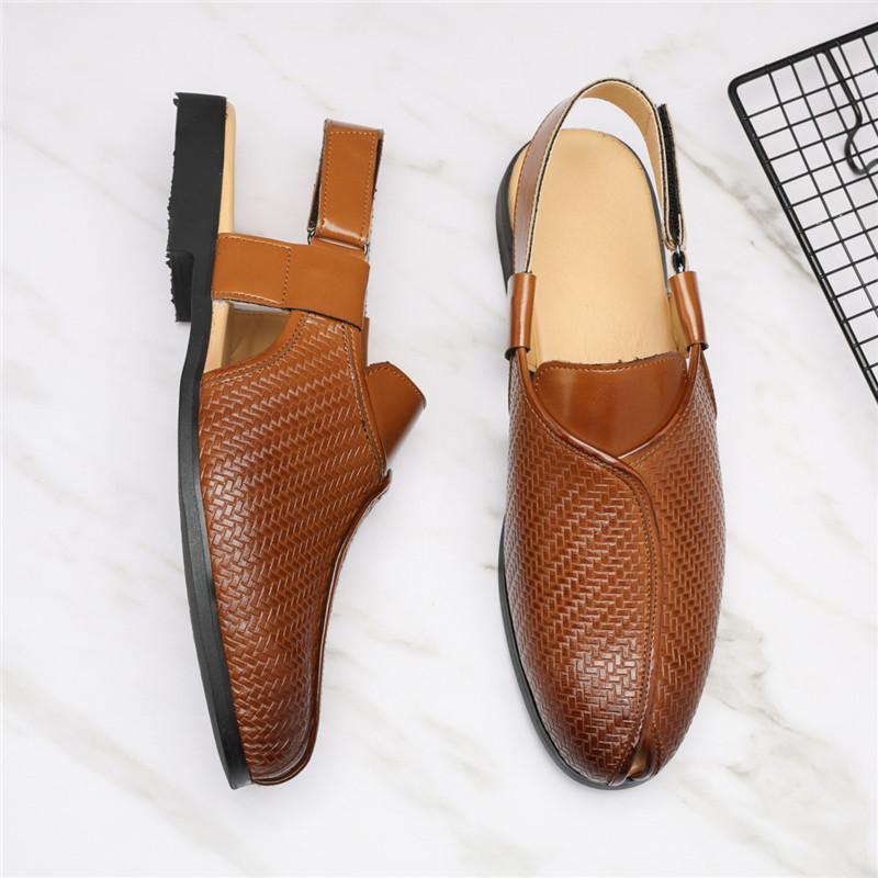Summer Designer New Men's Gladiators Peep Toe Belt Buckle Patent Leather Casual Shoes Breathable Beach Sandals Outdoor Slippers