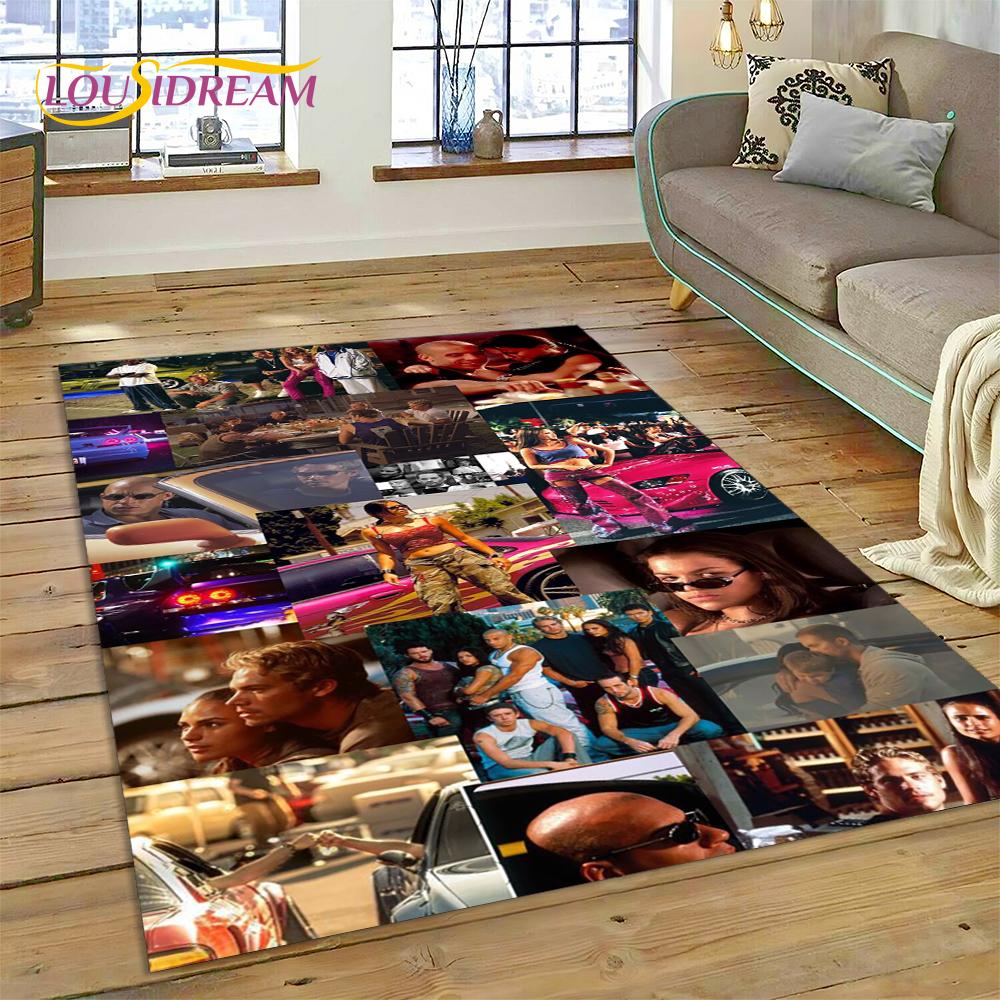Alfombra para el Suelo más Reciente de la Película Fast & Furious X 10 Vin Diesel para Sala de Estar, Dormitorio, Decoración del Hogar, Decoración Antideslizante para Sofá, Felpudo