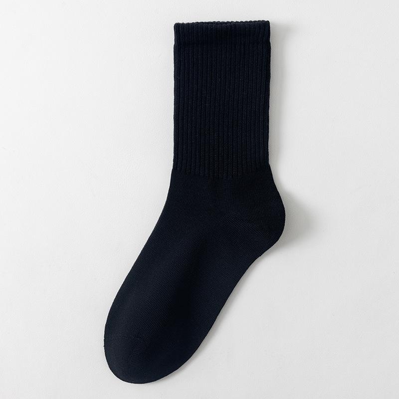 Men's Pure Cotton Socks, Mid-calf Socks, Sweat-absorbing, Antibacterial and Deodorizing for Autumn and Winter, Business Cotton Socks, Versatile