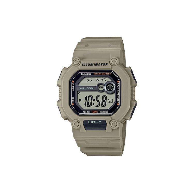

Casio Series 100 Meters Water Resistant Quartz Movement Resin Strap Watch Men watches Black W-737HX-5AV Regular Watch Box,Gray Strap
