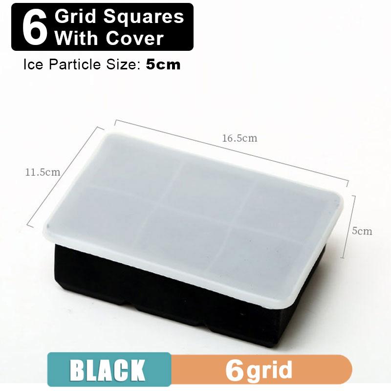 4/6/8/15 Grid Big Ice Tray Mold Giant Jumbo Large Food Grade Silicone Ice Cube Square Tray Mold DIY Ice Maker Ice Cube Tray
