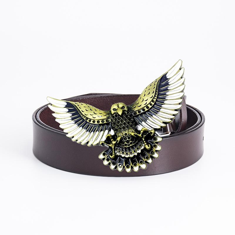 Domineering Eagle Fashion Belt Hip Hop Rock Style Men's Whole Cowhide Personalized Retro Belt Stage Decoration Belt