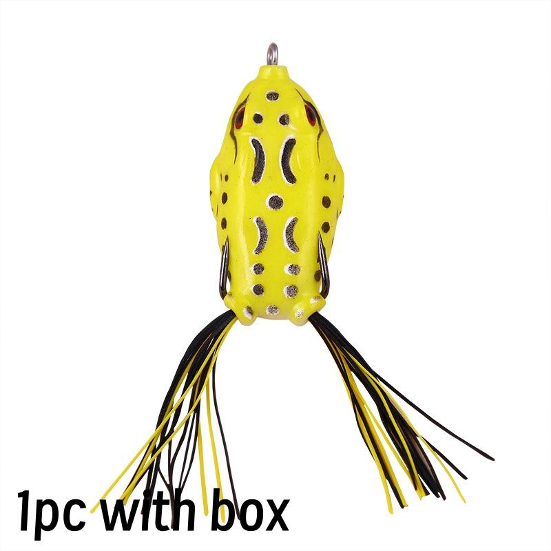 

1pc Frog Lure Soft Tube Bait Plastic Fishing Lure with Fishing Hooks Top Water Ray Frog Artificial 3D Eyes Fishing Tackle 6.5g