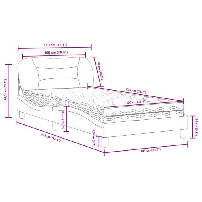 VidaXL Lit avec matelas blanc 100x200 cm similicuir 3208704