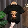 Cute Ballet Dancer Print Capuchina Ballerina Lightweight Breathable Spring Summer Outdoor Playwear for Kids