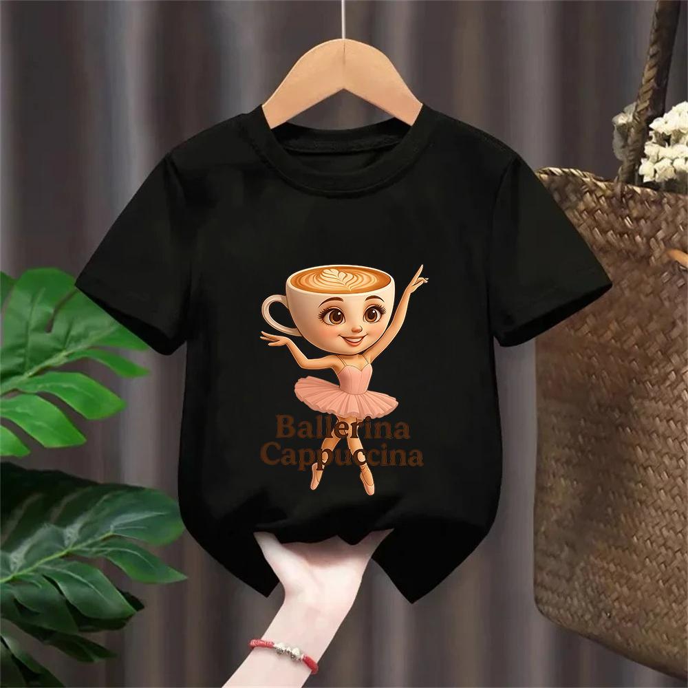 Cute Ballet Dancer Print Capuchina Ballerina Lightweight Breathable Spring Summer Outdoor Playwear for Kids