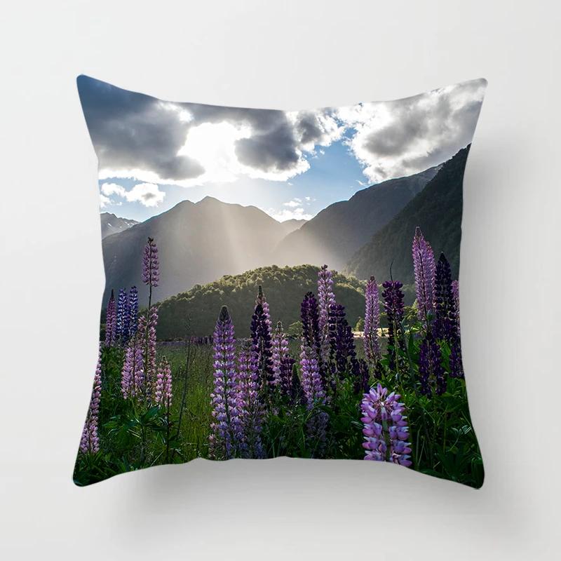 Față de pernă cu imprimeu floral Living Acasă Canapă Ornamente decorative Dormitor Noptieră Husă de pernă x