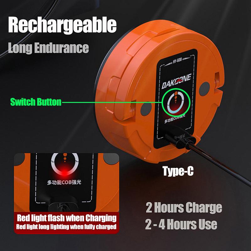 Mini COB Light Type-C Rechatgeable Camping Lamp 3 Modes Outdoor Home Emergency Flashlights Multiduty Magnetic Working Light