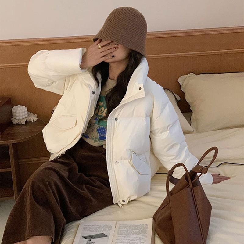 Foreign Fashion White Duck Down Short Down Jacket Women's Winter New Stand-up Collar Warm Small Coat Tide