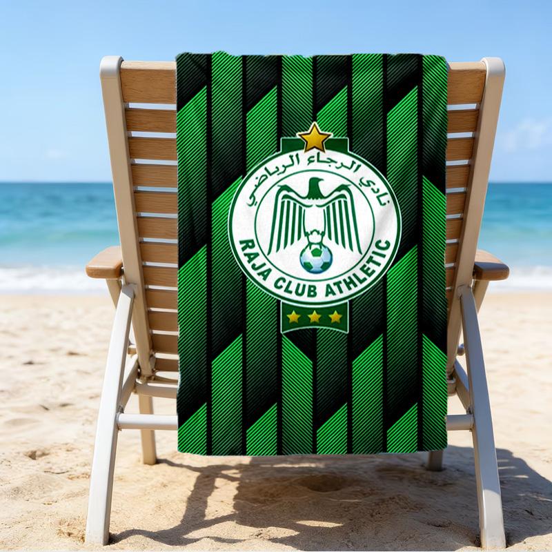 Raja Club Athletic Crest Microfiber Beach Towel, Lightweight And Quick-Dry, for Summer Travel, Beach Essential, Swimming Pool Outdoor