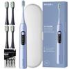 Sonic Toothbrush - Spinel - Care SmileON Blue - Travel Case - 4 Brush Heads - Long-lasting Battery