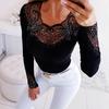 Women's Stretch  Shirt Long-Sleeved Lace Bottoming Shirt Blouse