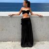3er-Pack Bikini mit Strandrock Badebekleidung Damen 3D-Blumen Badeanzug Neckholder Badeanzug Strandmode Bikini-Set Biquini