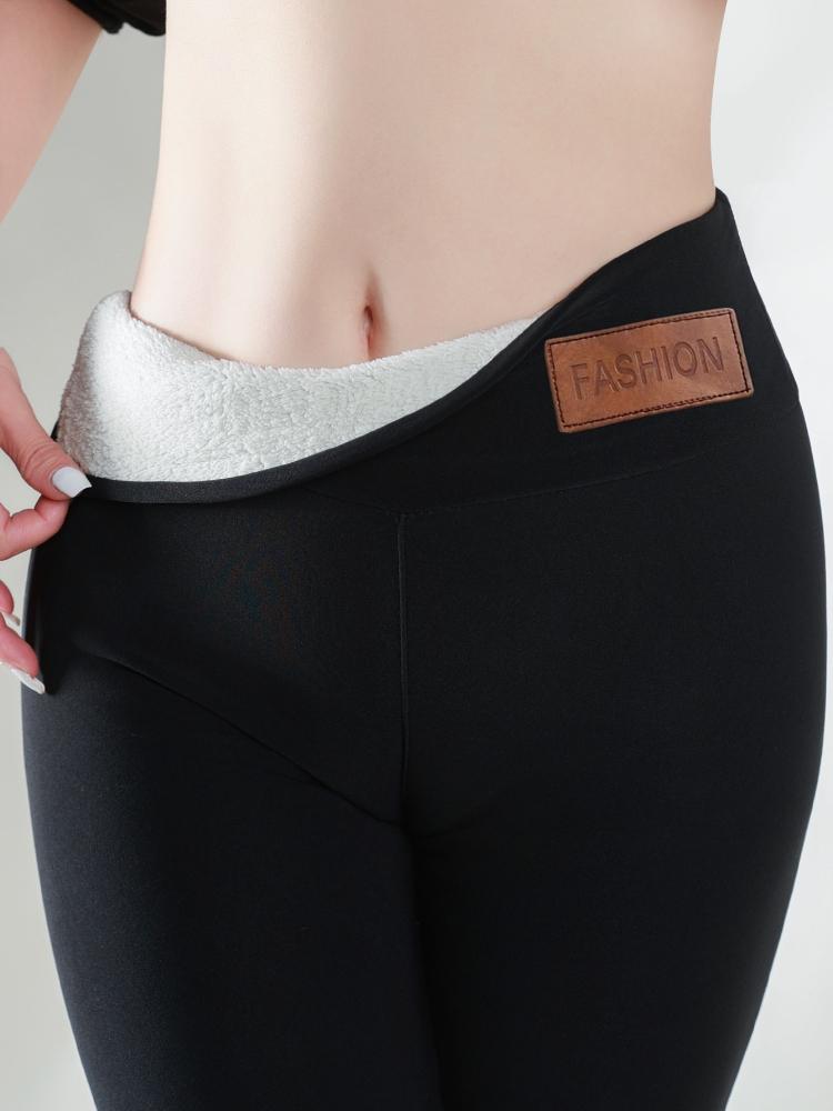 Dámské skinny kalhoty s vysokým pasem a fleecovou podšívkou na zimní sporty, fitness a jógu - Zůstaňte v teple a pohodlí během cvičení