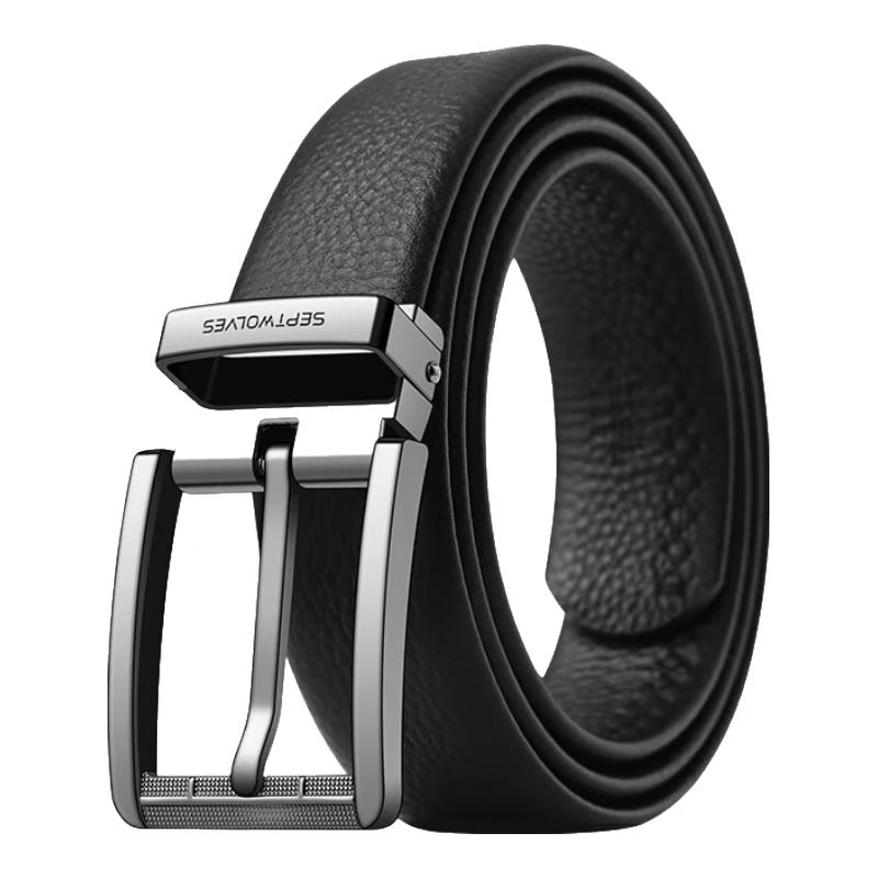 Septwolves Men s Genuine Leather Pin Buckle Belt 110-115cm