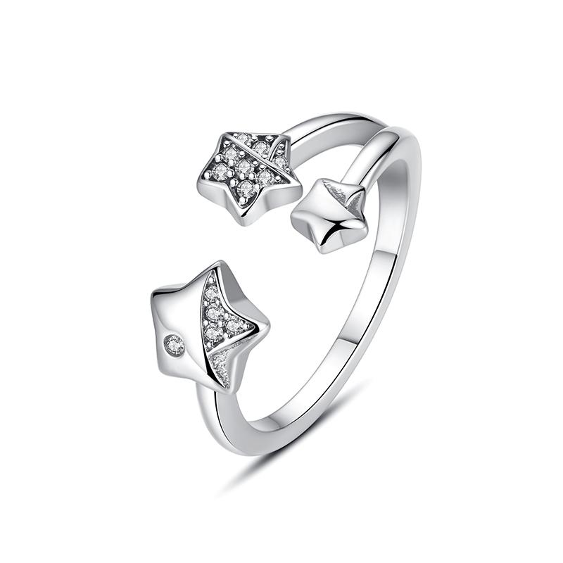Original 925 Sterling Kupfer Ring Liebesherz Gabelmond Mond Sonne Ringe Kristall Roségold Für Frauen Hochzeitsgeschenk Luxus Zirkon