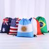 10pcs World Cup Football Drawstring Backpack for Various Countries, Drawstring Closed Football Training Bag for Team Use