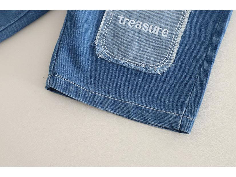 2025 Summer Boys' Cartoon T-shirt & Denim Shorts Set