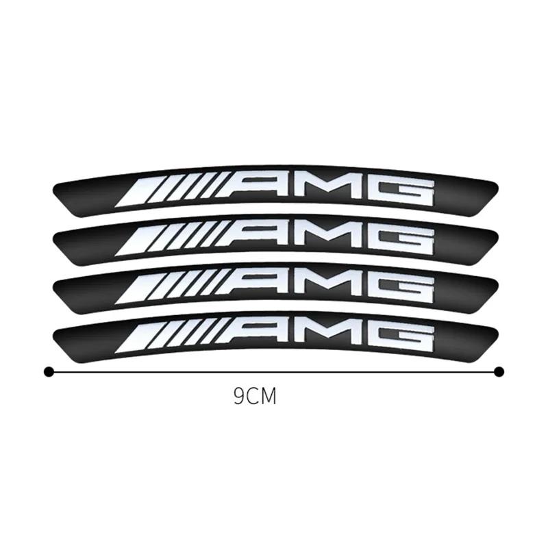 Car Sticker 4Pcs Car Wheel Badge Sticker Emblem Decoration for  Mercedes Benz W124 W205 W211 W203 W204 W168 CLA CLK CLS GLA GLC