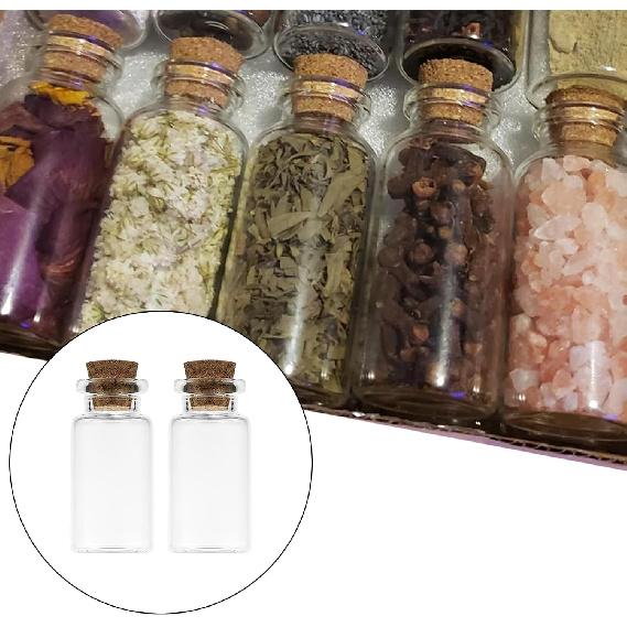 10 Mini Glass Bottles with Cork Lids - 3ml Empty Spell Jars, Tiny ing Bottles for DIY Crafts and Decoration