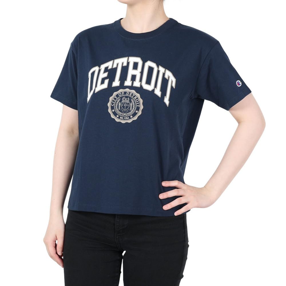 

Champion Basic Short Sleeve Crew Graphic Print Women s T-Shirt, Navy, CW-Z328, 100% Cotton, Neck,