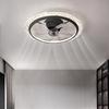 Modern Minimalist LED Crystal Ceiling Fan with 360° Rotation for Bedroom and Study