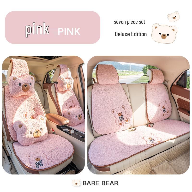 

Cartoon Lamb Wool Plush Car Seat Cushion - Fleece-Lined, Warm, Cute, Single Piece. Standard 7-piece Set