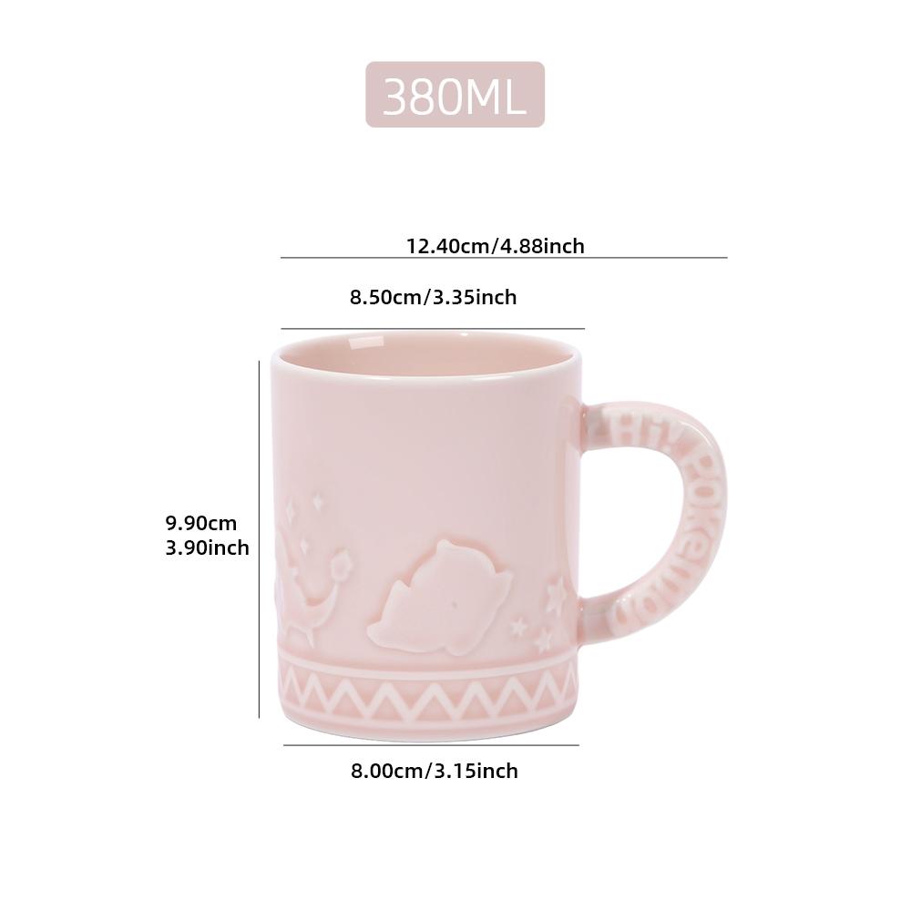 SHUNXIANG Pokemon Licensed Cartoon Relief Ceramic Mugs Coffee Milk Tea Cups Breakfast Cup Children Drinkware Gifts