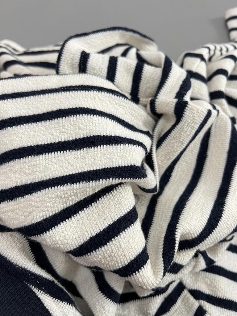 Women's Loose Korean-Style Striped Cotton Sweatshirt, 2024 Autumn Fashion