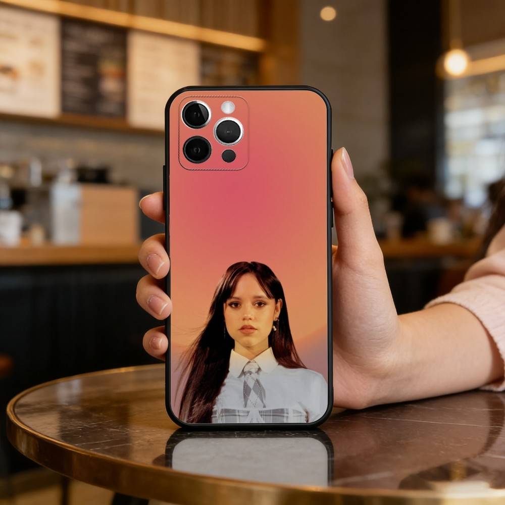 J-Jenna O-Ortega-GA Phone Case For iPhone 17,16,15,14,13,12,11 Plus,Pro Max,Soft Silicone Black Cover