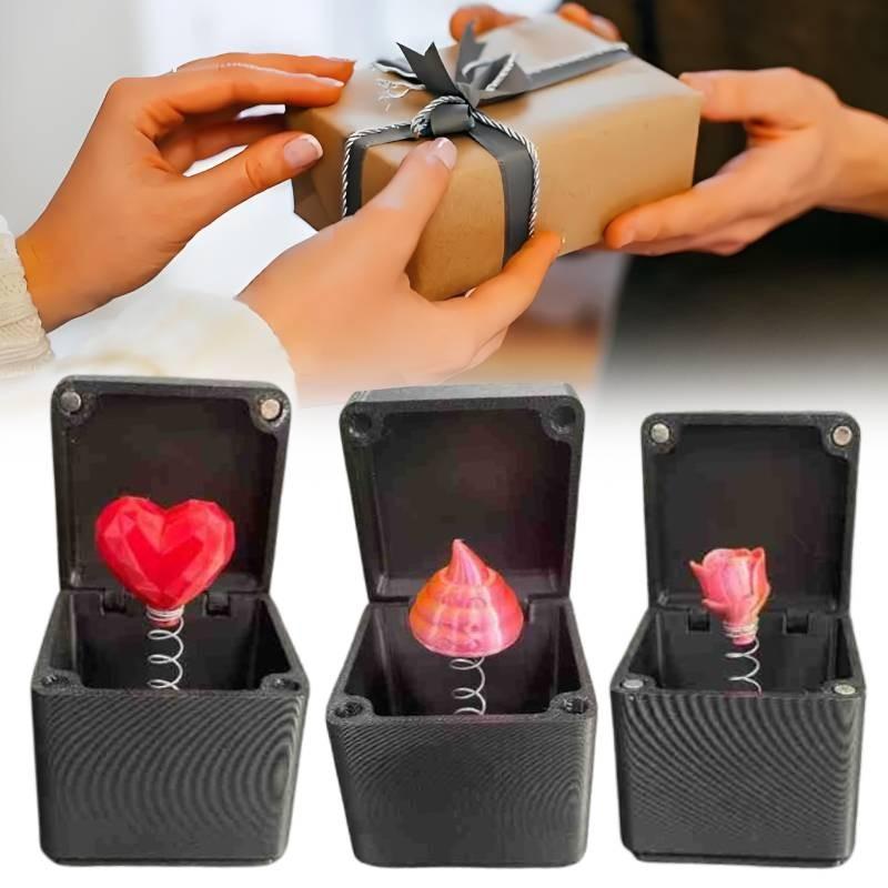 Heart Surprise Rose Gift Box 3d Printed Plastic Toy Decoration Festivals Gifts