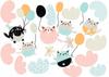 Wall stickers Cats balloons N004