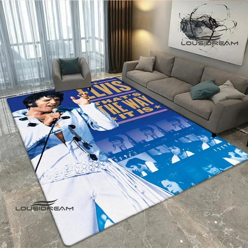 Tappeto Stampato Retro E-Elvis-Presley Tappeto per Soggiorno Camera da Letto Zerbino Antiscivolo Oggetti di Scena per Fotografia Tappeto Kawaii Regalo di Compleanno