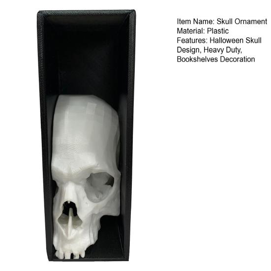 Halloween Skull Bookend Bookshelves Decoration Spooky Gothic Skull Figurine Home Office Desktop Book Stopper Ornament