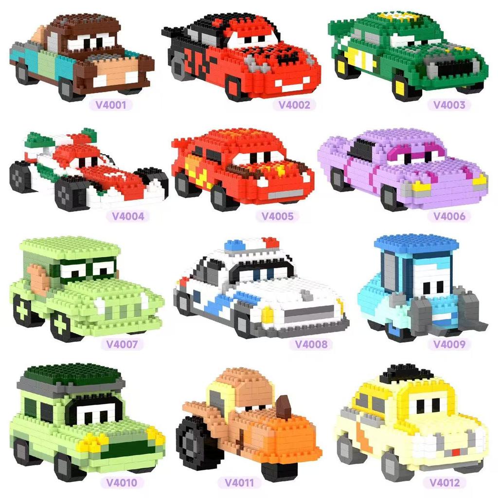 Cars Building Blocks Lightning McQueen Jackson Storm Cartoon Character Toys Sally Carrera Lega For Children Birthday Gifts