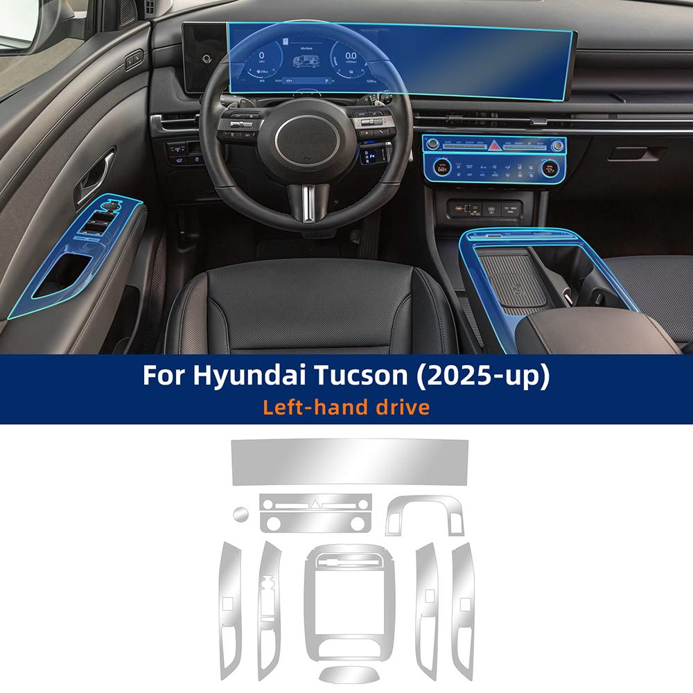 Für HYUNDAI TUCSON 2025-UP Kratzschutz Auto Innenraum Mittelkonsole Medien Armaturenbrett Navigation TPU Schutzfolie Aufkleber