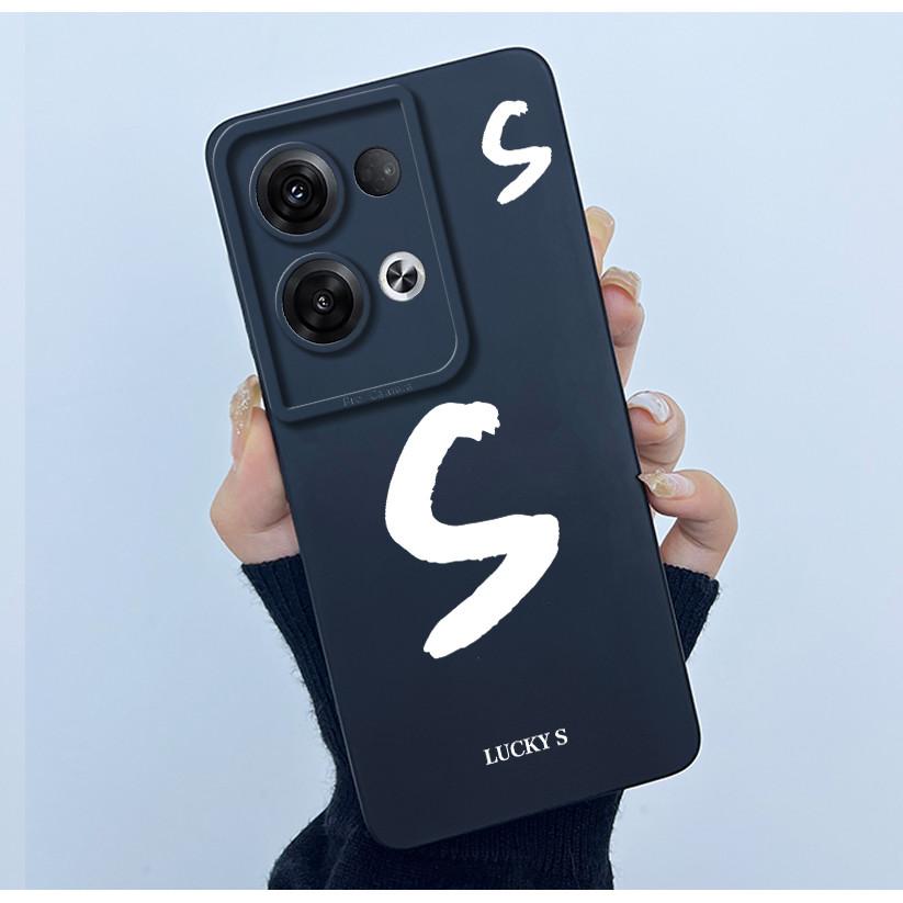 For OPPO Reno 8 Pro 5G Reno8 Reno8 Pro Plus Shockproof Phone Case Lucky Initial Letter Casing Silicone Soft Matte Back Cover