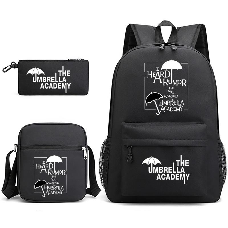 School Season Theumbrellaacademy School Bag 3-Piece Pencil Case + Shoulder Bag + Backpack