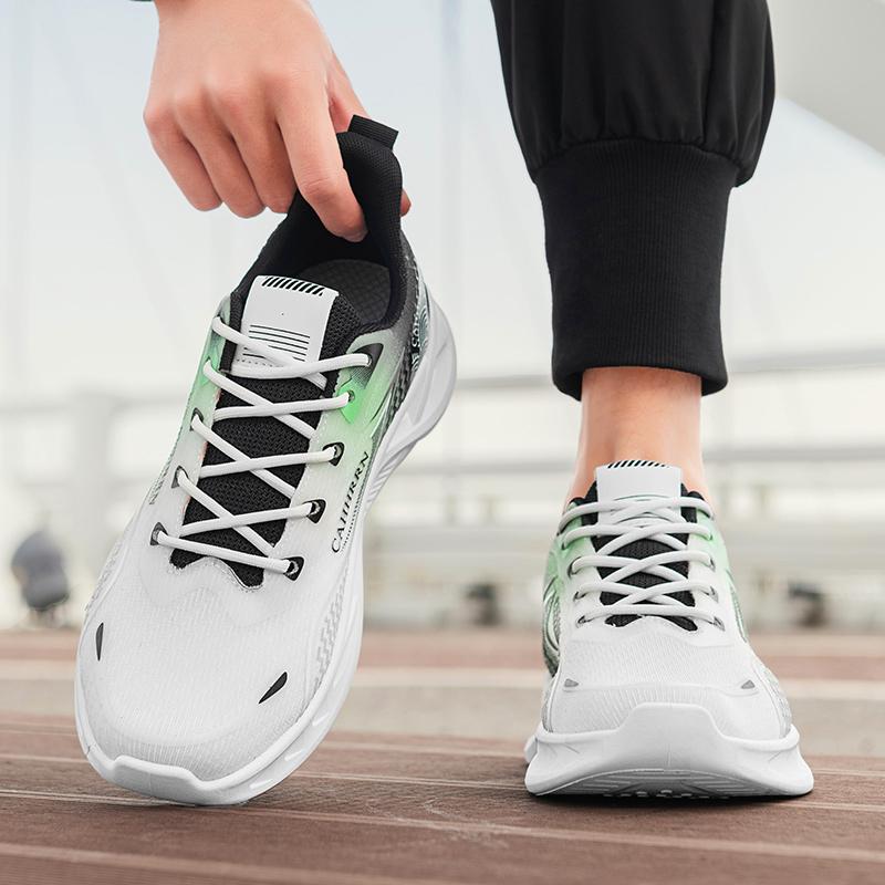 Fashion Gradient Fashion Running Shoes for Men, Large-sized Outdoor Sports Casual Lace-up Soft-soled and Breathable Sports Shoes