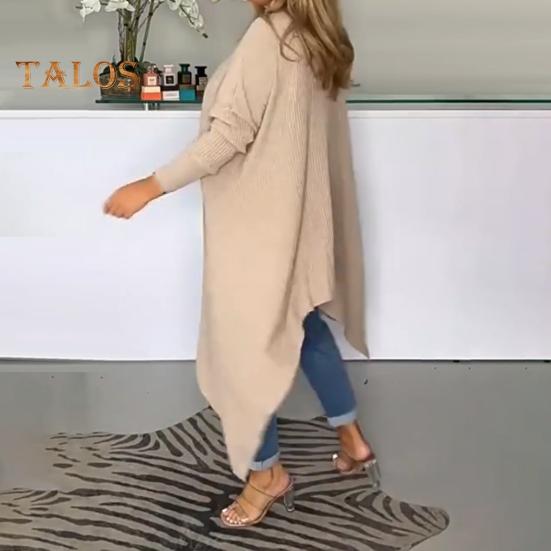 Dámské topy Rolák Dlouhý rukáv Jednobarevné Nepravidelný lem Pulovrové topy Volný střih Žebrované tričko Topy Denní nošení