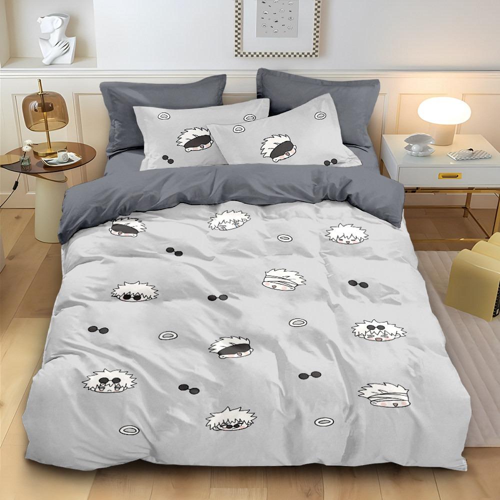 Anime Jujutsu Dekbedovertrek kussensloop Beddengoed Slaapkamer Decoratie Kinder Cadeau volwassene Enkel Dubbel bed Grote Maat Rits Dekbedovertrek 70x140cm