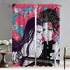 Shades Demon Slayer Blackout Curtains 2 Pieces Living Room Curtain Curtains for Bedroom Halloween Decoration Partition Kitchen