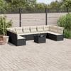 Vidaxl 11-Cz. Garden Lounge Set, Cushions Black Rattan Pe